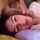 brunette facial laying down