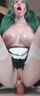 green hair riding dildo