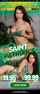 model brunette green lingerie