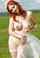 redhead bride white bunny