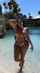 ebony swim suit outside