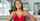 latina brunette red dress