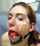 facial paintedwhite ball gag