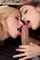 blonde brunette blowjob