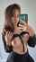brunette topless selfie