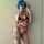blue hair tattoo big tits