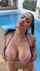 pool blue dress big boobs