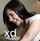 black hair bended over happy looking