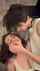 couple brunette handjob