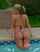 pool blonde ponytail