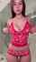 mirror selfie red lace outfit bathroom