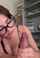 handjob large tits glasses