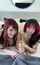bangs dyed hair choker