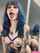 purple hair tattooed split tongue
