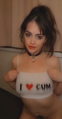 What is the name of this (possibly) camgirl with a 'I love cum ...